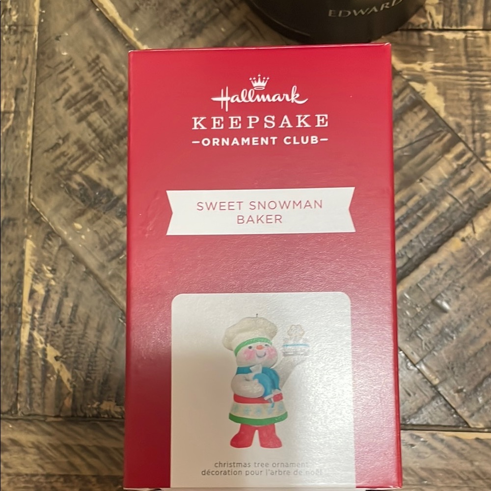 Hallmark Sweet Snowman Baker Ornament - Red and White